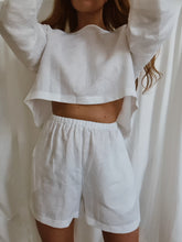 Load image into Gallery viewer, Linen shorts, timeless loose fitting shorts, luxury resort wear
